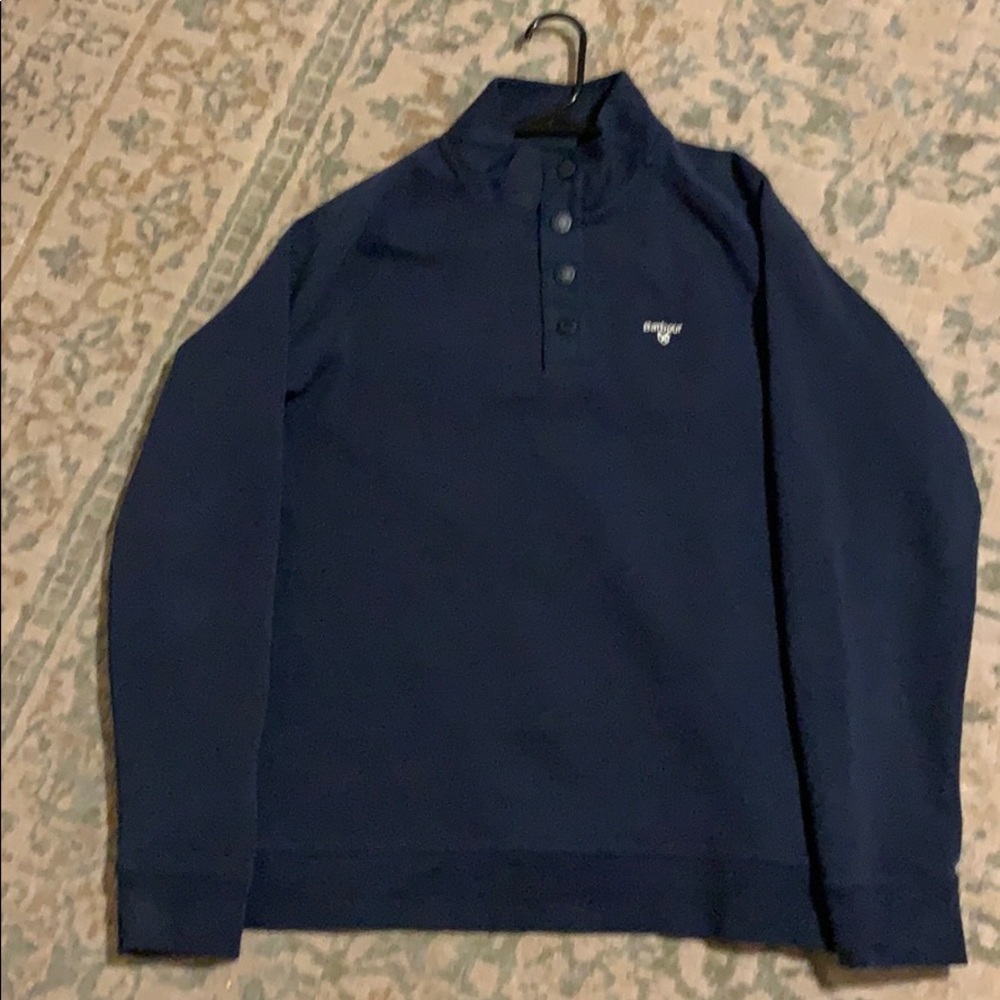 Barbour Half Snap Pullover Sweatshirt Navy Blue